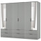 Erin Tall 6 Door 6 Drawer Mirrored Wardrobe