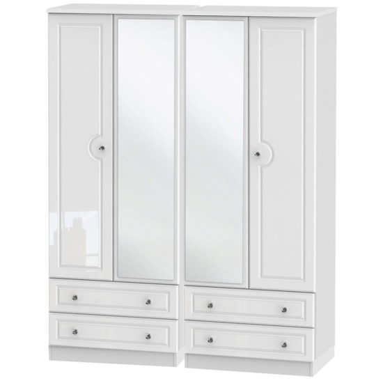 Liberty 4 Door 4 Drawer Mirrored Wardrobe