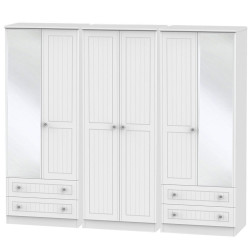 Miami 6 Door 4 Drawer Mirrored Wardrobe