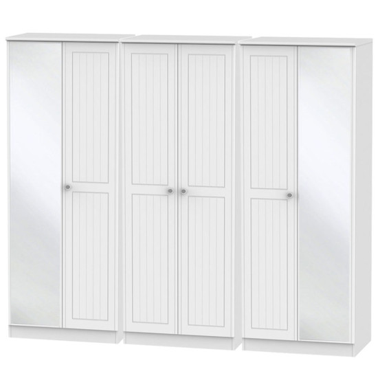 Miami 6 Door Mirrored Wardrobe