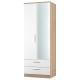 Mono 2 Drawer Mirrored Wardrobe