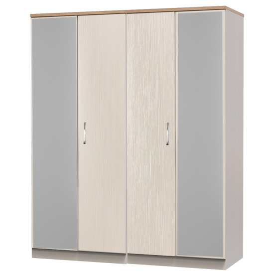 Siena 4 Door Mirrored Wardrobe