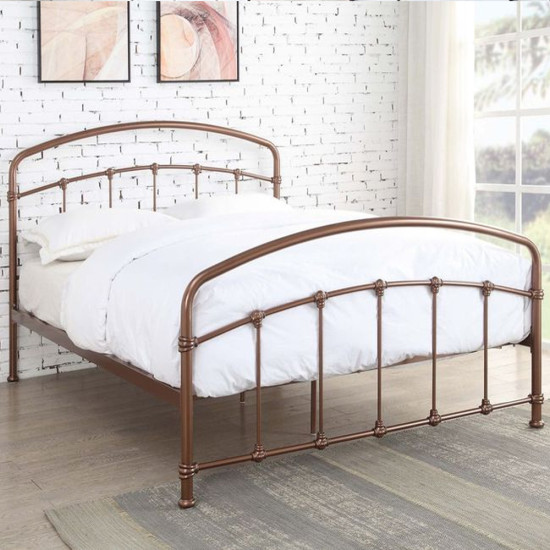 Mostyn Rose Gold Metal Bedframe