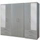 Destiny 6 Door 4 Drawer Mirrored Wardrobe