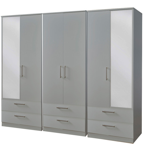 Destiny 6 Door 6 Drawer Mirror Wardrobe