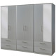 Destiny 6 Door 6 Drawer Mirror Wardrobe