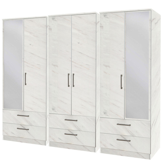 Destiny 6 Door 6 Drawer Mirror Wardrobe