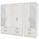 Destiny 6 Door 6 Drawer Mirror Wardrobe