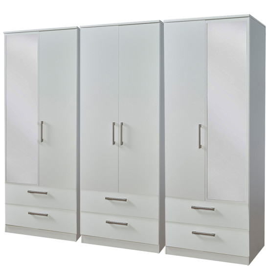 Destiny 6 Door 6 Drawer Mirror Wardrobe