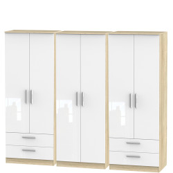 Mono 6 Door 4 Drawer Wardrobe