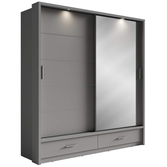 Arizona Grey 200cm Sliding Wardrobe
