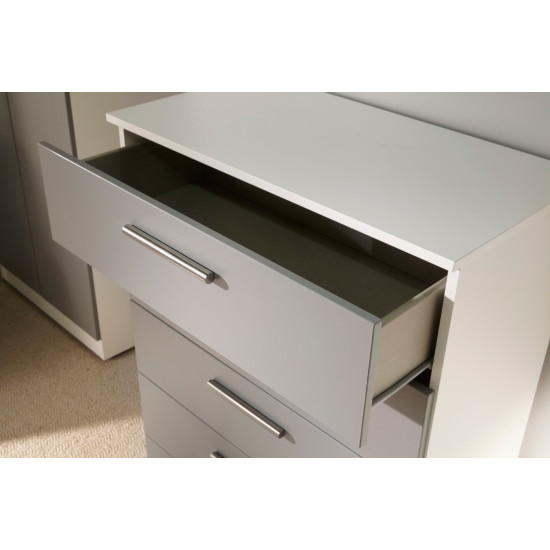 Contrast Tall 4 Door 2 Drawer Wardrobe