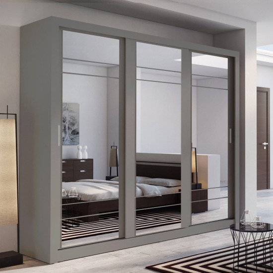 Florida Black 250cm Sliding Wardrobe