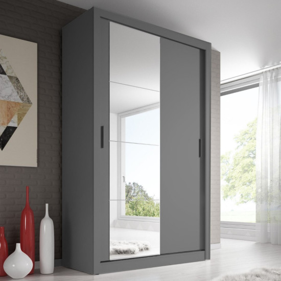 Maine White 120cm Sliding Wardrobe