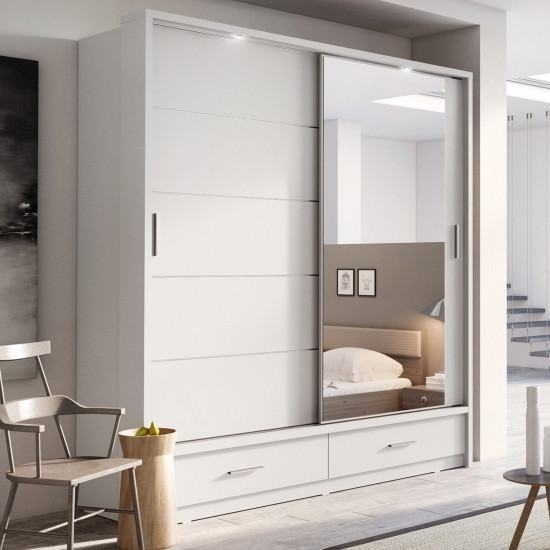 Arizona Grey 200cm Sliding Wardrobe
