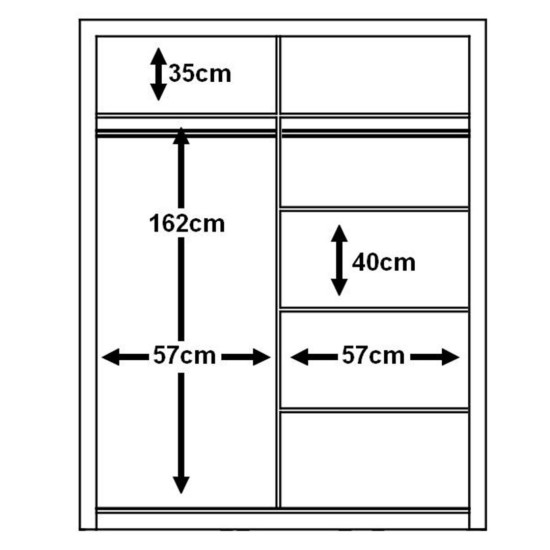 Kansas White 120cm Sliding Wardrobe