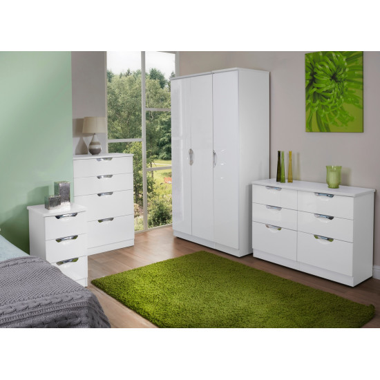Canterbury 3 Door 2 Drawer Mirror Wardrobe