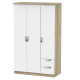 Canterbury Tall 3 Door 2 Small Drawer Wardrobe