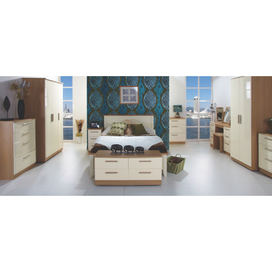 Michigan 3 Door 4 Drawer Mirror Wardrobe