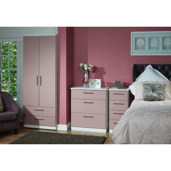 Michigan Tall 3 Door 2 Small Drawer Wardrobe