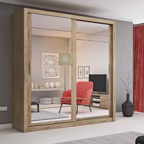 Alabama Shetland Oak 203cm Sliding Wardrobe1 English Trade