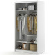 Maine White 120cm Sliding Wardrobe