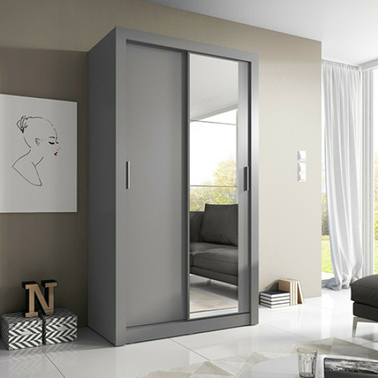 Maine Grey 120cm Sliding Wardrobe