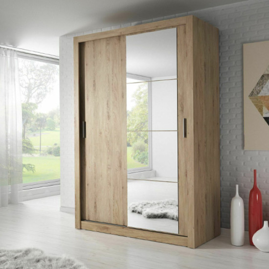 Maine Shetland Oak 120cm Sliding Wardrobe