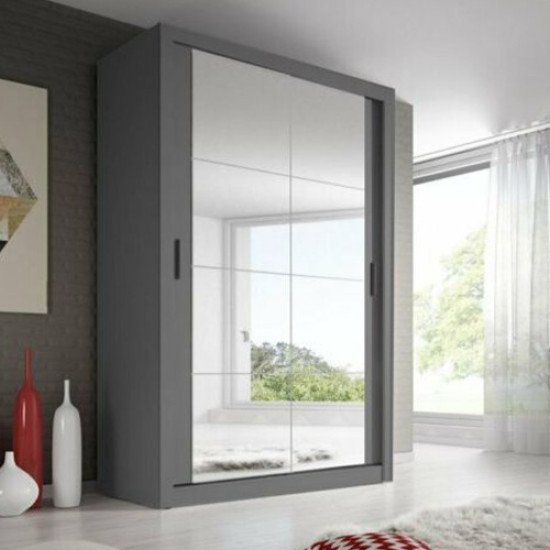 Kansas Grey 120cm Sliding Wardrobe