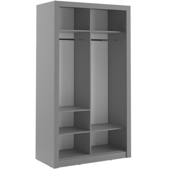 Kansas Grey 120cm Sliding Wardrobe
