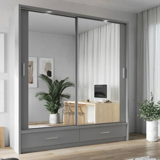 Nevada Grey 200cm Sliding Wardrobe