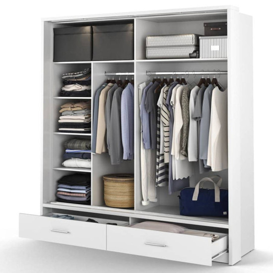 Nevada White 200cm Sliding Wardrobe