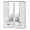 Canterbury Tall 4 Door 4 Drawer Mirror Wardrobe