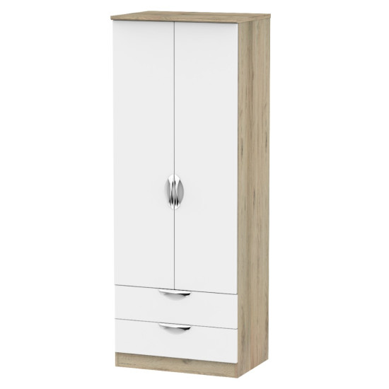 Canterbury Tall 2 Drawer Wardrobe