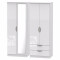 Canterbury Tall 4 Door 2 Drawer Mirrored Wardrobe