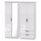 Canterbury Tall 4 Door 2 Drawer Mirrored Wardrobe