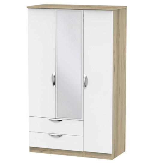 Canterbury 3 Door 2 Drawer Mirror Wardrobe