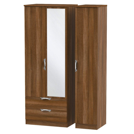Canterbury Tall 3 Door 2 Drawer Mirror Wardrobe