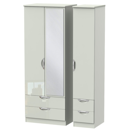 Canterbury 3 Door 4 Drawer Mirror Wardrobe
