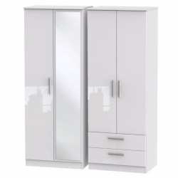 Michigan 4 Door 2 Drawer Mirror Wardrobe