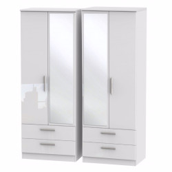 Michigan 4 Door 4 Drawer Mirror Wardrobe