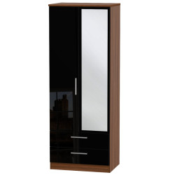 Michigan Tall 2 Drawer Mirror Wardrobe