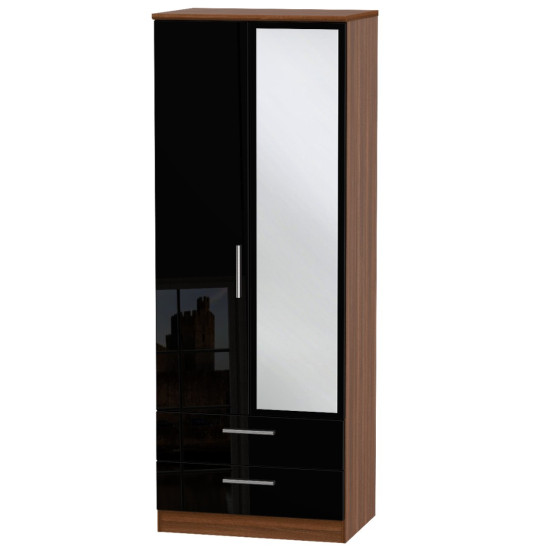 Michigan Tall 2 Drawer Mirror Wardrobe