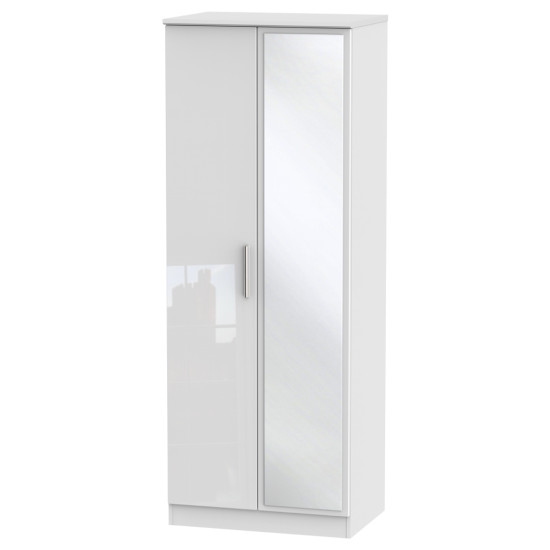 Michigan Tall 2 Door Mirror Wardrobe