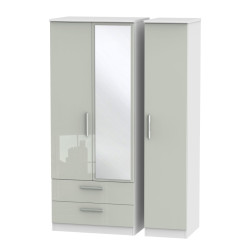 Michigan 3 Door 2 Drawer Mirror Wardrobe