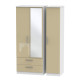 Michigan 3 Door 2 Drawer Mirror Wardrobe