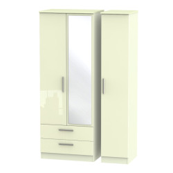 Michigan Tall 3 Door 2 Drawer Mirror Wardrobe