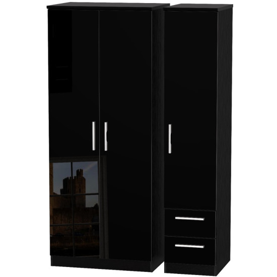 Michigan 3 Door 2 Small Drawer Wardrobe