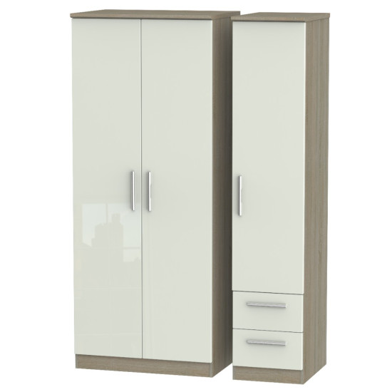 Michigan 3 Door 2 Small Drawer Wardrobe