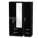 Michigan 3 Door 4 Drawer Mirror Wardrobe